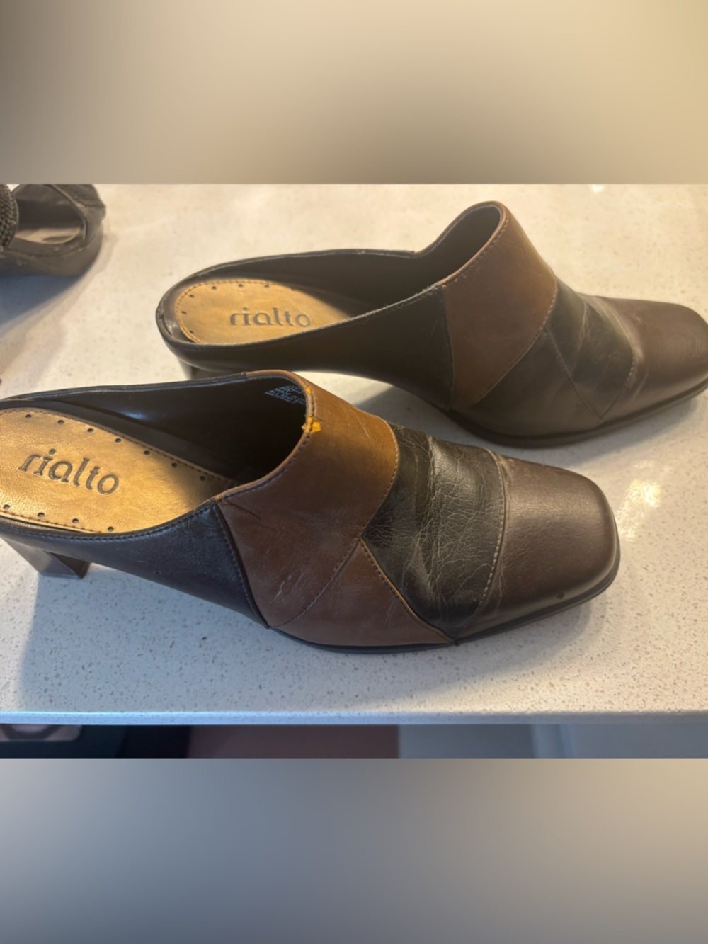 Vintage Rialto Patchplace Brown Multi Colored Shoes Size 9W